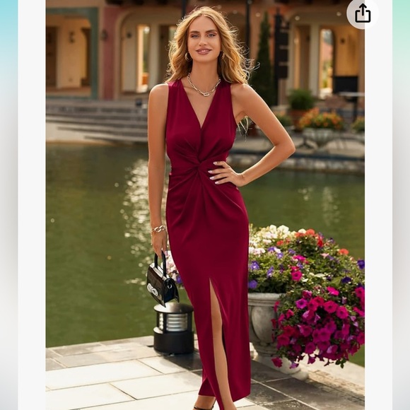 NWT Beautiful Wine Colored Maxi Dress - Picture 2 of 3